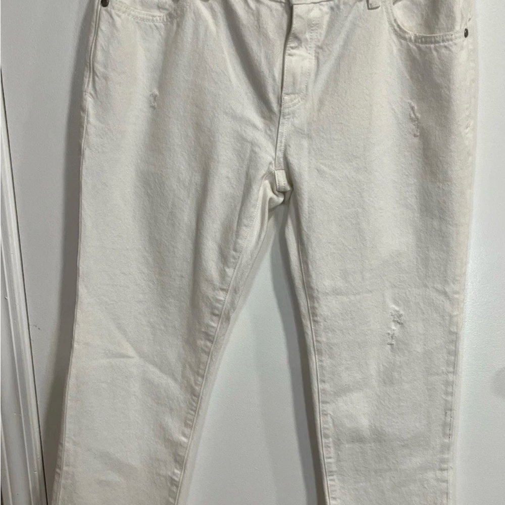 Pilcro and the Letterpress White Ankle Crop Jeans